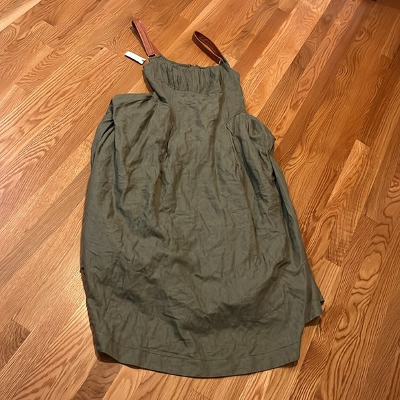 Anthropologie Linen Utility Square-Neck A-Line Midi Dress Size S NWT Anthropologie Linen Utility Square-Neck A-Line Midi Dress Size S NWT